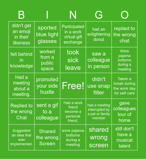 #2021fun in Slido Bingo Card