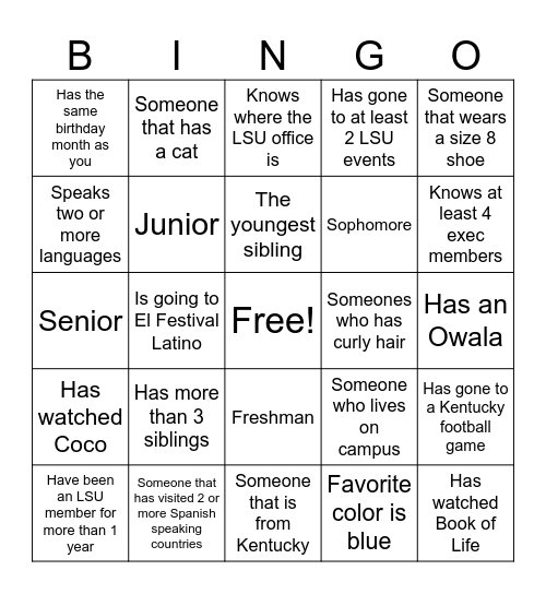 Hispanic Heritage Month Bingo Card