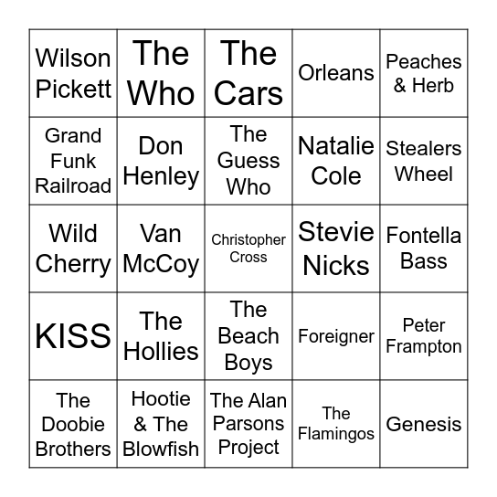 Game 2 Bingo Card