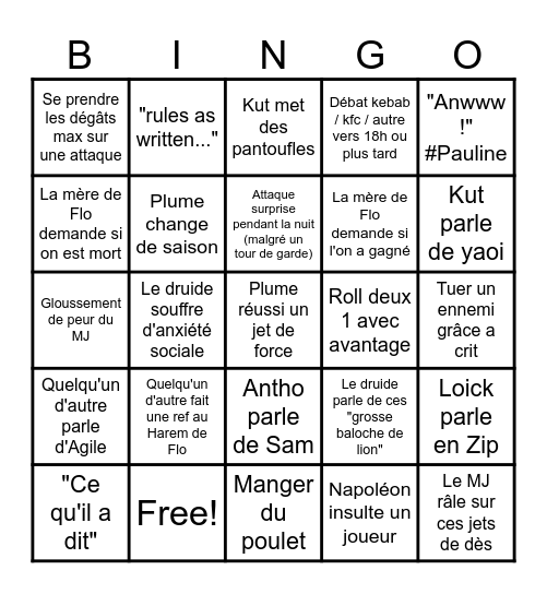 DND Bingo Card