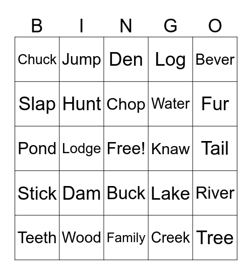 Bever Bingo Card