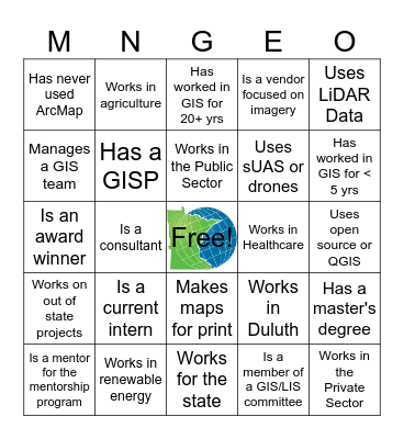 Networking Bingo! Meet someone who..... Bingo Card