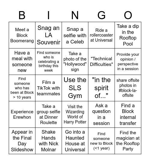 BLOCK LA OFFSITE Bingo Card