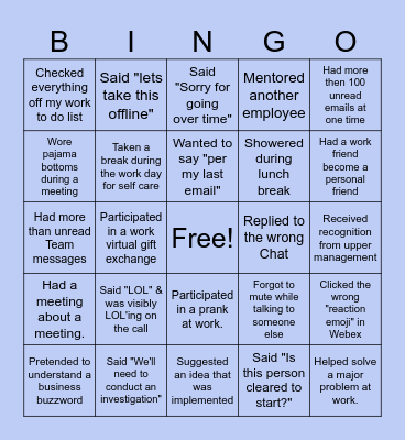 HR Week Fun Bingo Card
