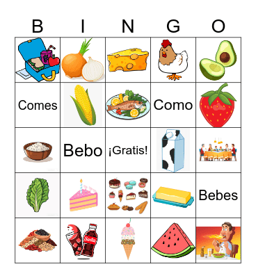 Comida básica Bingo Card