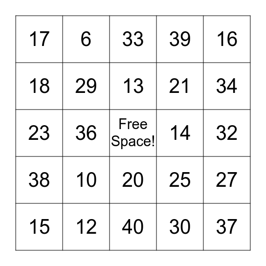 Bingo Card