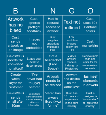 PPDS BINGO Card