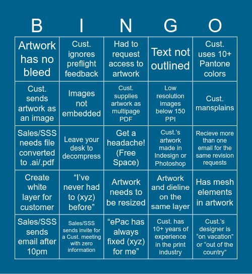 PPDS BINGO Card