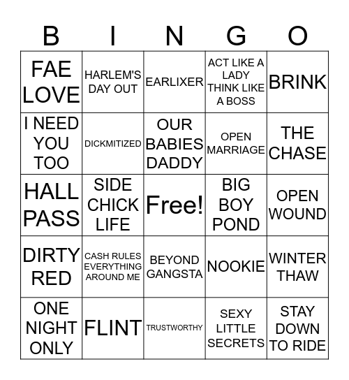 URBAN MOON BOOK BINGO 3 Bingo Card