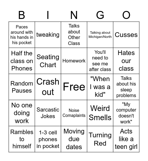 Cousineau Bingo Card