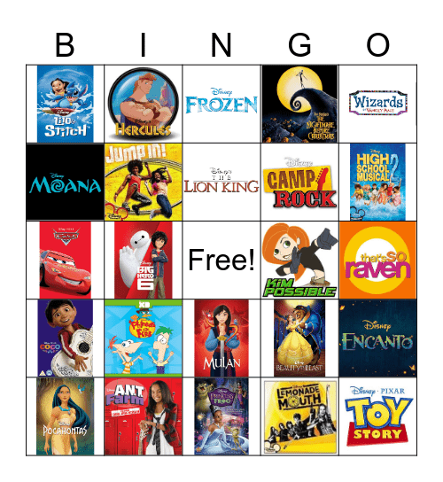 Disney Bingo Card