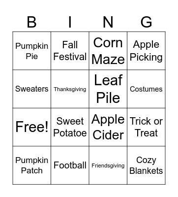 FUN FIFTH SUNDAY Bingo Card