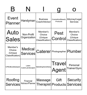 BNI Downtown Suffolk BNIGO Bingo Card