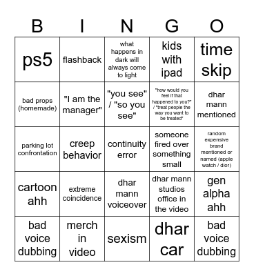 Dhar Mann Bingo v3 Bingo Card