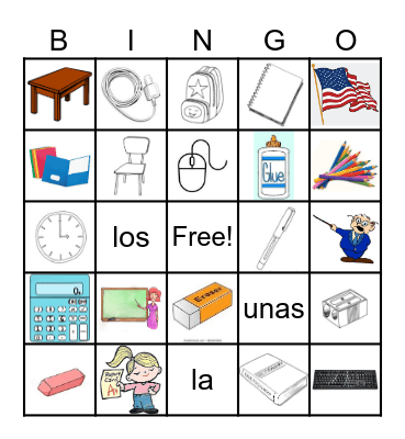 School Supplies Bingo Card