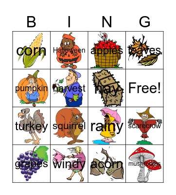 Autumn Bingo Card