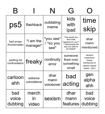 Dhar Mann Bingo v3 Bingo Card