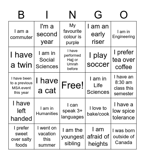 Bingo Card