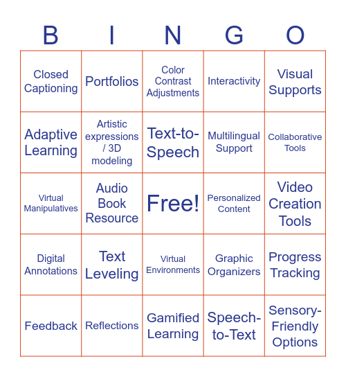 UDL & EdTech Bingo Card