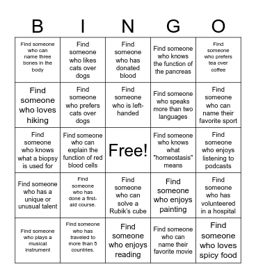 MEP Kickoff Bingo Card