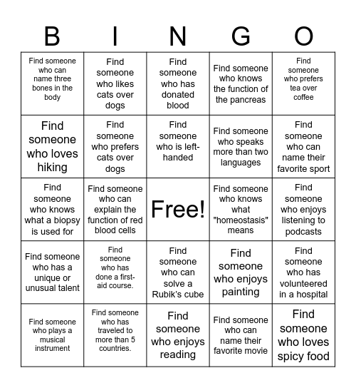 MEP Kickoff Bingo Card