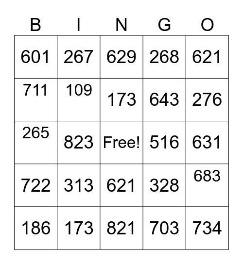 Addition and Subtraction Bingo Card