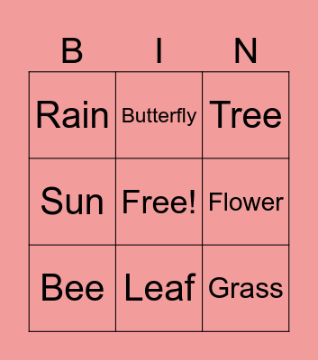 Spring Bingo Card