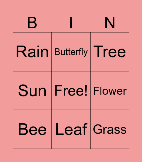 Spring Bingo Card