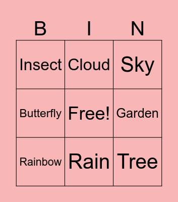 Spring Bingo Card