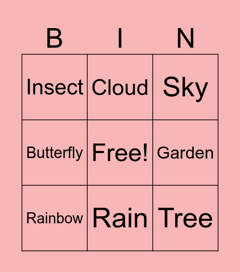 Spring Bingo Card