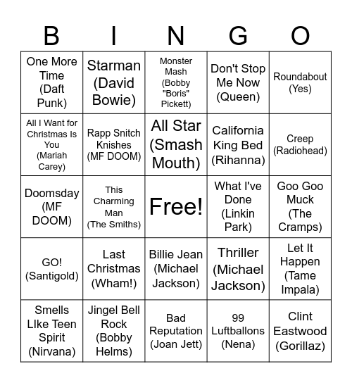 Fortnite Festival 2024 Bingo Card