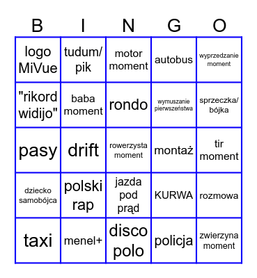 STOP CHAM BINGO Card