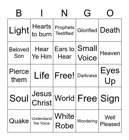 Christ Appears Bingo Card
