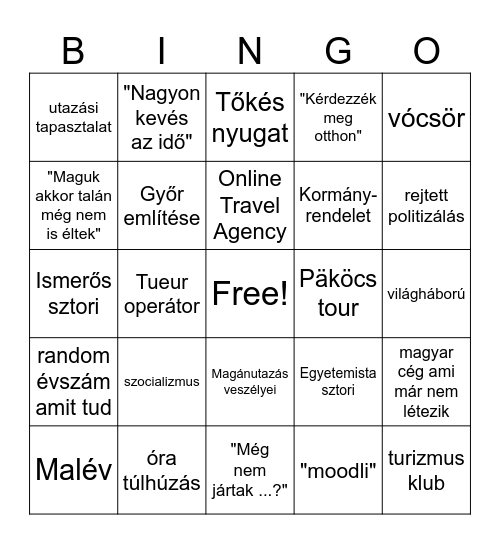 Yapping session Bingo Card