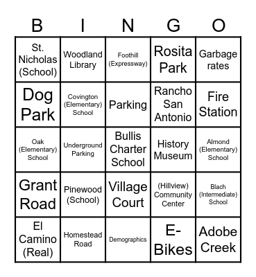 Los Altos Buzzword Bingo Card