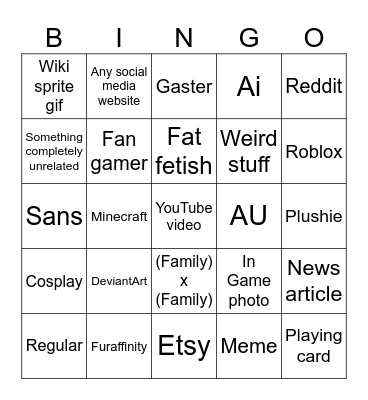 Undertale Bingo Card