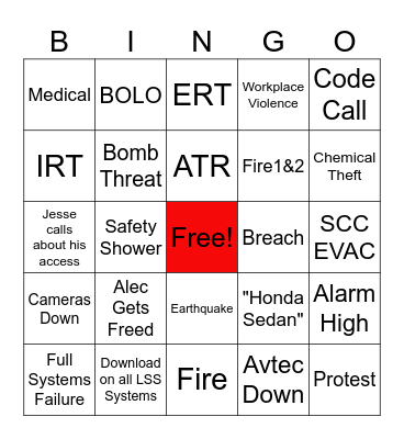 SCC BINGO Card