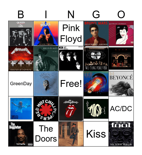 ITS / OPS Concert T Bingo Card