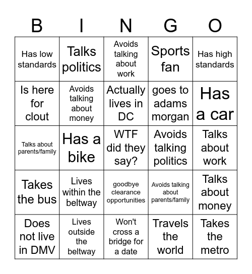 Love Is Blind Season 7 Bingo Card