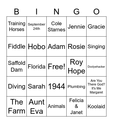 The Enchanted Life of Adam Hope Bingo Card
