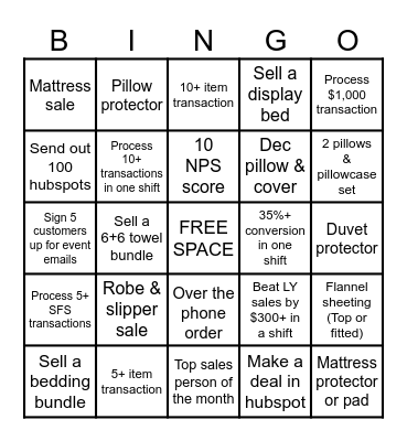 PARACHUTE HOME BINGO Card