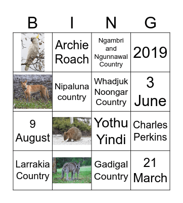 People Branch Bingo Card