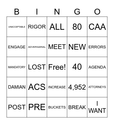 SELPA Assistant Principal Training Bingo Card