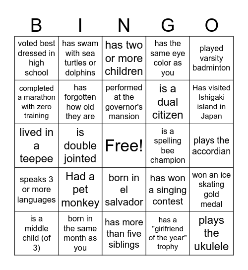 KPod Bingo Card