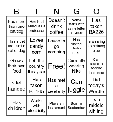 ABM BINGO Card