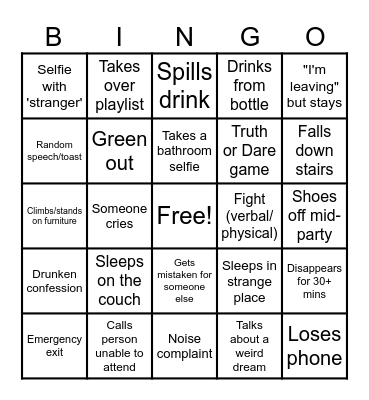 Party Bingo Card