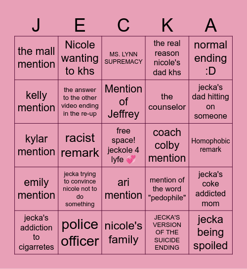 Class of 09: Flipside Bingo Card