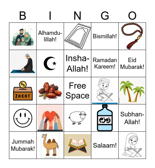 Islamic Bingo Card