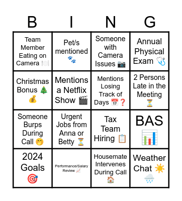 September 2024 Catch up! Bingo Card