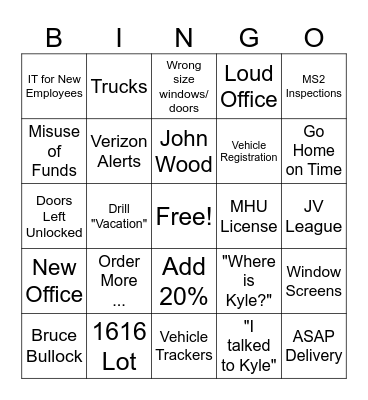 Trigger Bau! Bingo Card